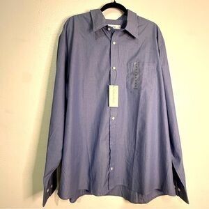 Calvin Klein Blue Casual Button Down Shirt Classic Fit. Sz XXL. NWT.